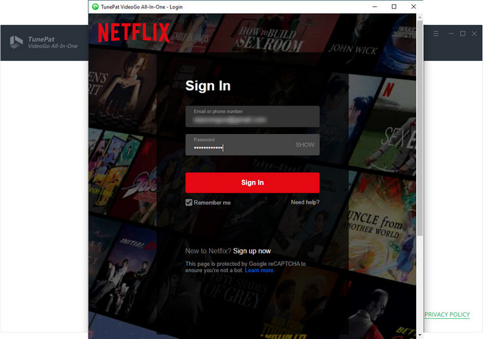 log in to Netflix 