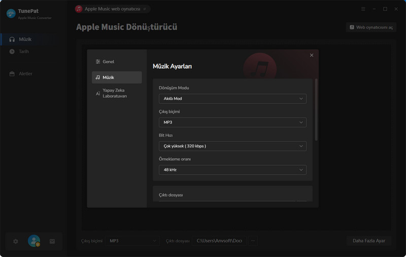 formatı mp3 olarak değiştir